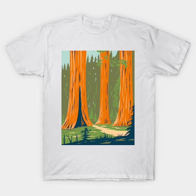 Mariposa Grove of Giant Sequoia in Yosemite National Park near Wawona California WPA Poster Art T-Shirt by patrimonio